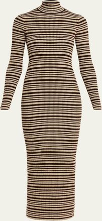 Nanushka Mirell Striped Knit Midi Dress