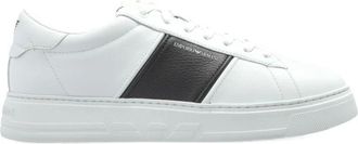 Emporio Armani Sneaker Blanco Banda Marino Logo - Heren - Sneakers - Wit - 42 EU - Schoenen