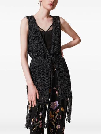 Twin-Set Vest met ceintuur - Zwart