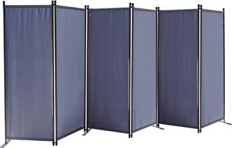 Quick-Star Quick-star - Biombo 6 Piezas 340x165cm Tela Mampara Pared Balc&oacute;n Privacidad Biombo Plegable Gris