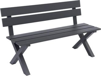 Sweeek Aluminum Garden Bench 2-Seater, anthracite 120x50.5x70 cm - Terralu