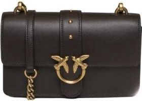 Pinko Pinko - One Mini Schoudertas - Dames - Tassen - Bruin - Maat: ONE Size Zijde