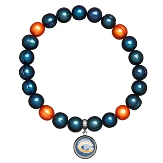 Honora Chicago Bears Stretch Pearl Bracelet In Blue