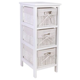 Wanderlust Deco Cajonera de madera blanca 26x32x63 cm