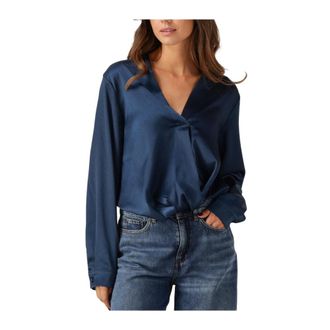 Amaya Amsterdam Quinty Blouse - Dames - Blouses & Shirts - Blauw - Maat: M Satijn