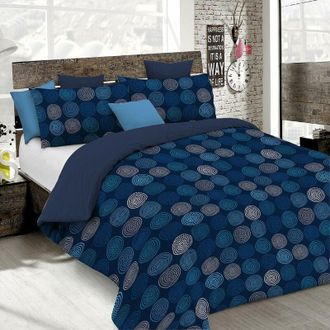 Italian Bed Linen Set Copripiumino 100% Cotone Fantasy, Lavorato in Italia - Parure Copri Piumino - Sacco Piumone 250x200 cm con Patella e Federe Cuscino