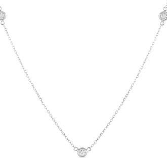 Luxury Bazaar Collana in oro bianco 14 carati con diamanti - Argento