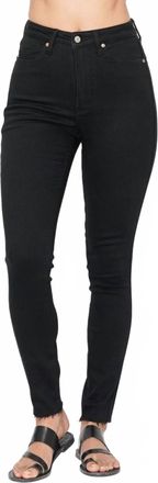 Judy Blue High Waisted Tummy Control Shield Pockets Skinny Jeans In Black