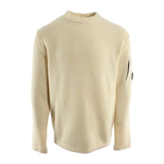 C.P. Company Round-neck Knitwear, male, Beige, Size: 2XL 15Cmkn090A Round-neck Knit