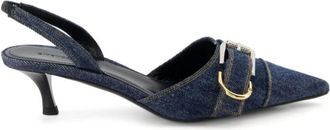 Givenchy Schoenen, Dames, Blauw, 40 EU, Blauwe Slingback Kitten Heel Schoenen