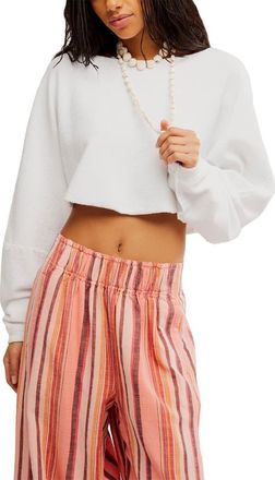 Free People To the East Crop Sweatshirt in Clean Ivory at Nordstrom, Size X-Large