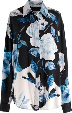 Off-white Blue and Black Floral Shirt Size XS