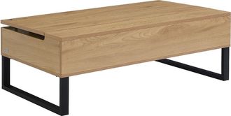 Vente-Unique Mesa de centro con tapa elevable de MDF y acero negro - Natural - SECALI