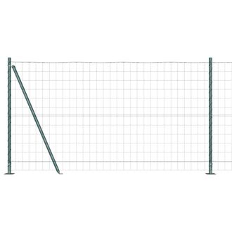 Berkfield Home Euro Fence with 7 Flanged Posts 1.2x10 m Galvanised Steel in Green