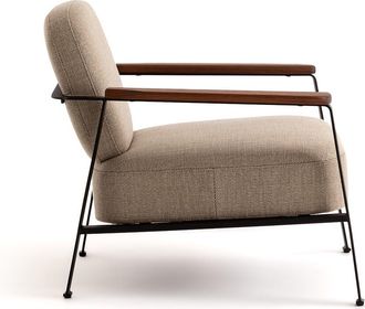 AM.PM Stalen metalen fauteuil met stof van viscose en linnen, Abraxas