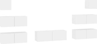 vidaXL Vidaxl - 7 Piece tv Cabinet Set White Engineered Wood