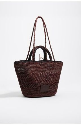 Bimba & Lola Large Raffia Bag in Nut at Nordstrom