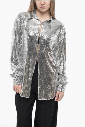 Giuseppe Di Morabito Sequin Shirt with Chest Pocket size 40
