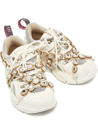 Gucci Flashtrek Chunky sneakers - women - Mesh/Suede/Mesh/Leather/Rubber - 36 - Neutrals