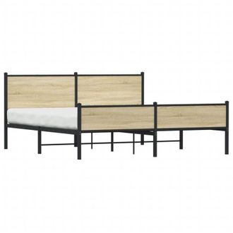 vidaXL Vidaxl - Estructura De Cama Sin Colch&oacute;n Metal Roble Sonoma 183x213 Cm
