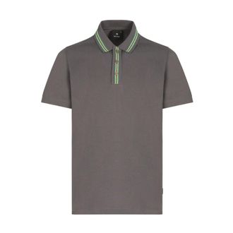 Paul Smith Regular Fit Zip Polo - male - Paul Smith - Polo Shirts - Gray - 2XL - Tops