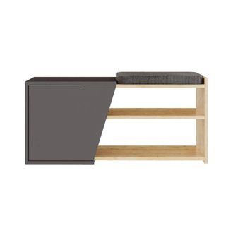 Calicosy Shoe Bench With 1 Door, 104 Cm Wide - Fiona in Grey