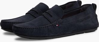 Tommy Hilfiger Mens Core Driver in Dark Blue Leather - Size UK 10.5