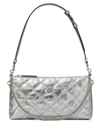 Tory Burch Willa Metallic Zip Leather Shoulder Bag