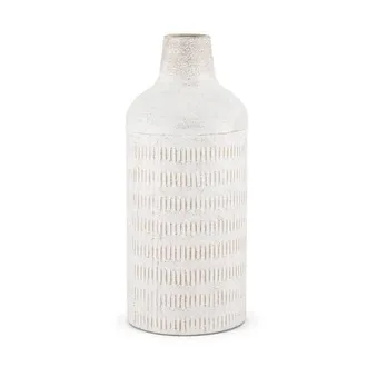 Mercana Tisha Terracotta Distressing Metal Vase in White at Nordstrom, Size Large
