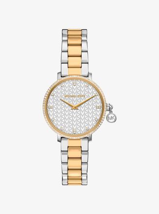 Michael Kors Mini Pyper Pav&eacute; Two-Tone Watch
