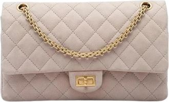 Chanel Pre-owned Vintage Double Flap Shoulder Bag - Dames - Vintage Schoudertas - Beige - ONE Size - Leer - Vintage