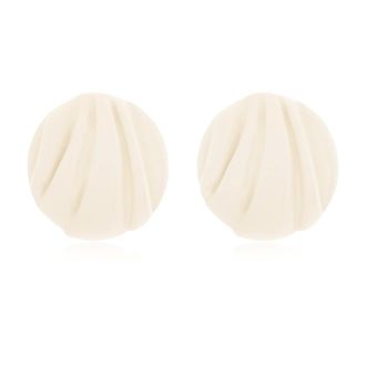 Chlo&eacute; Earrings, female, Beige, Size: ONE SIZE Pleats Clip-On Earrings
