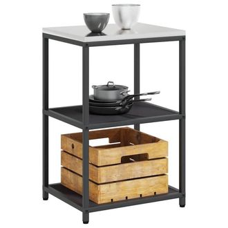 Berkfield Home Kitchen Storage Shelf with Storage Black Steel