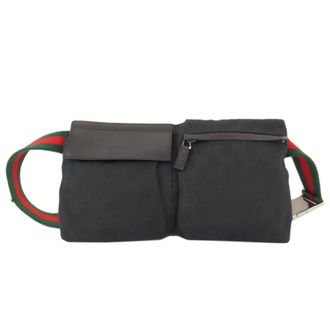 Gucci Black Canvas Leather Fanny Pack (Pre-Owned)