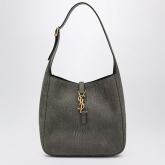 Saint Laurent LE 5 &Agrave; 7 soft micro nubuck leather bag in zinc grey