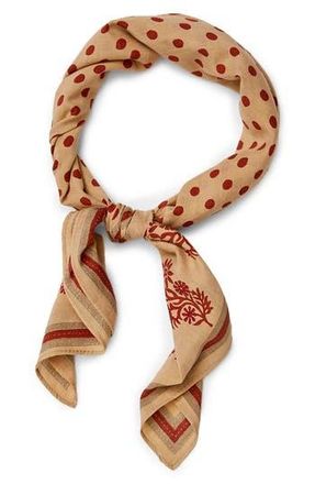 Saachi Floral & Dot Print Bandana in Brown at Nordstrom Rack