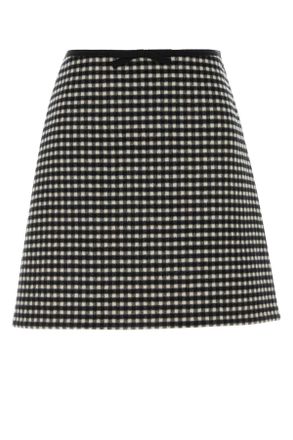 Valentino Garavani Embroidered Flannel Mini Skirt