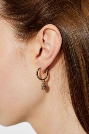 Alexander McQueen Earrings With Shimmering Crystals, Womens, Gold