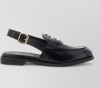 Miu Miu leather penny loafers mules