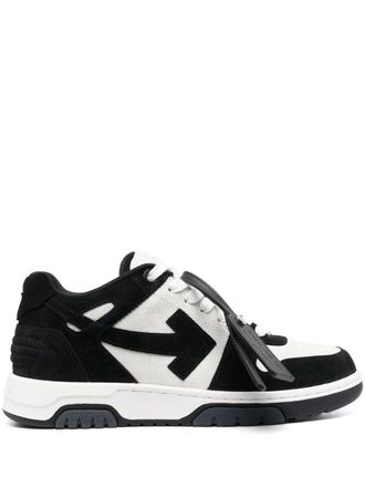 Off-white Mens Out of Office Suede Trainers in Black Leather - Size UK 6