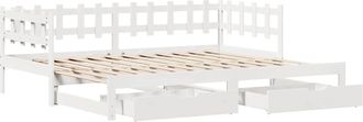 vidaXL Sof&aacute; Cama Nido Con Cajones Sin Colch&oacute;n Blanco 90x190 Cm Vidaxl
