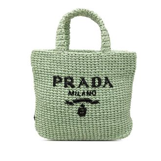 Prada Pre-owned Prada Small Raffia Effect Crochet Embroidered Logo Tote Ladies 17NWBLHD77Q7O3J5
