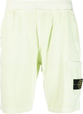 Stone Island Compass-motif cotton shorts - men - Cotton - S - Green