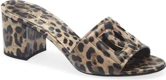 Dolce & Gabbana Keira Leopard Print Slide Sandal in Hy13M Leo New at Nordstrom, Size 39.5