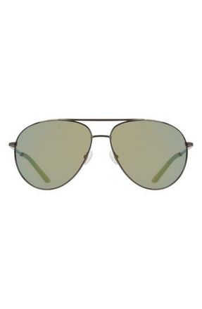 Nike Chance 61mm Mirrored Aviator Sunglasses in Satin Gunmetal /Yellow Mirror at Nordstrom Rack