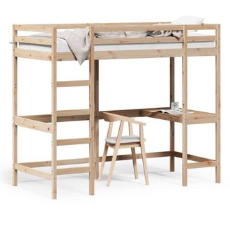Berkfield Home Loft Bed without Mattress 100x200 cm Solid Wood Pine in Brown