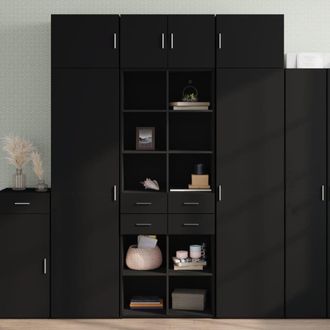 Berkfield Home Highboard Black 70x42.5x185 cm Engineered Wood