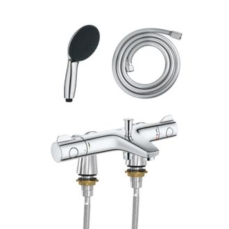 GROHE Grifo Termost&aacute;tico De Ba&ntilde;era Grohe Precision Trend Con Racores Murales Idroflex + Teleducha Start De 2 Chorros + Flexo De Ducha