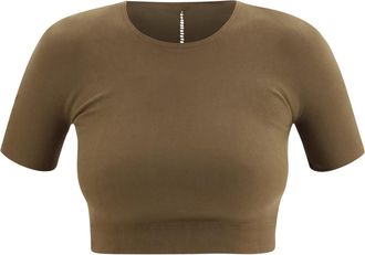 Wolford Womens T-Shirt Seamless Fitted Olive Dust Polyamide Top