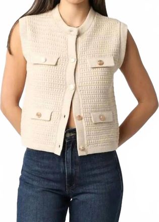 Olivaceous Selena Button Knit Top In Natural